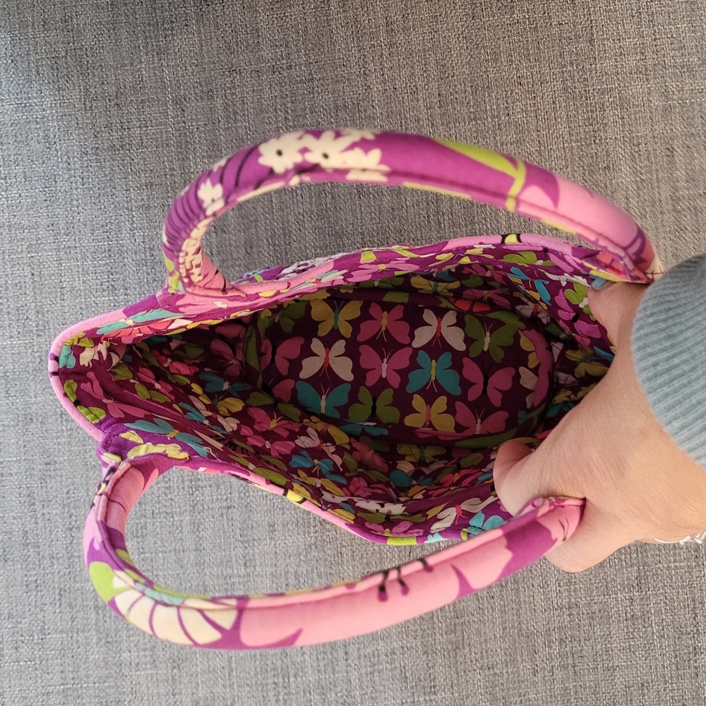 Vera Bradley Floral Purple Quilted Small Tote Bag - Picture 2 of 7